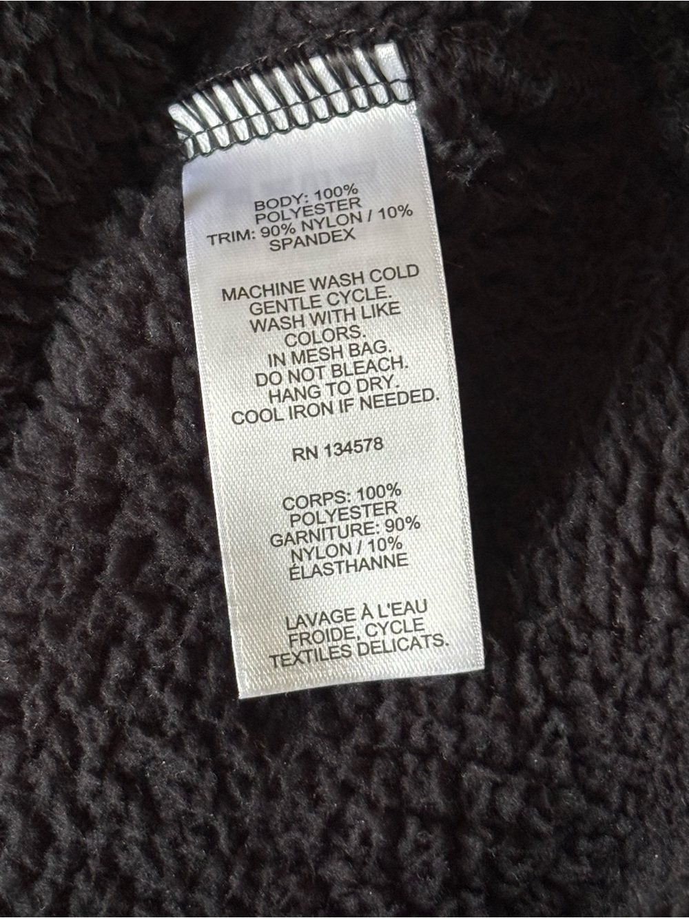Vineyard Vines Black Sherpa Fleece Quarter-Zip Pullover Size L - Picture 4 of 4